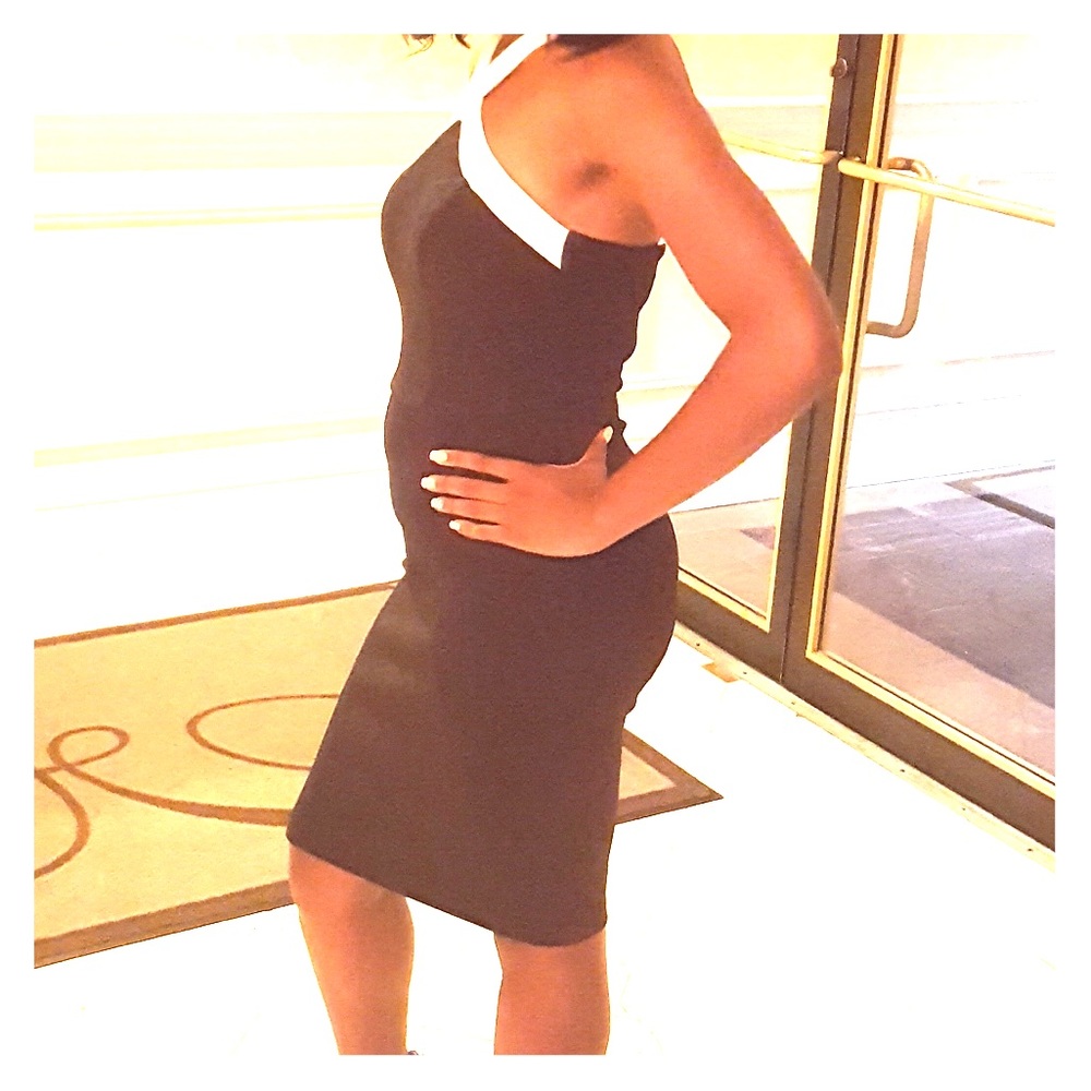 Black and White Midi Dress